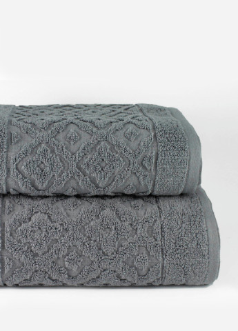 Полотенце махровое Oslo, MicroCotton, жаккардовое, с бордюром, серое, размер 70x140 см Bulgaria-Tex серый