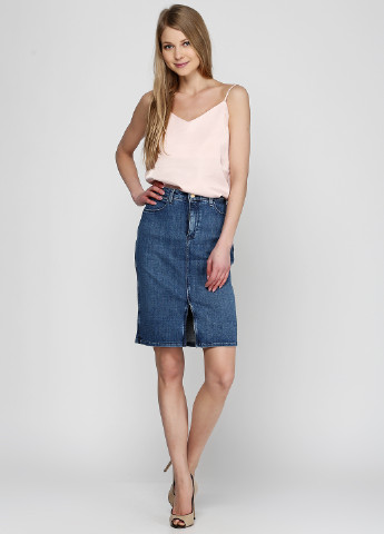 Джинсовая джинсовая однотонная юбка Wrangler