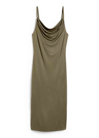 Оливковое кэжуал платье платье-комбинация C&A однотонное