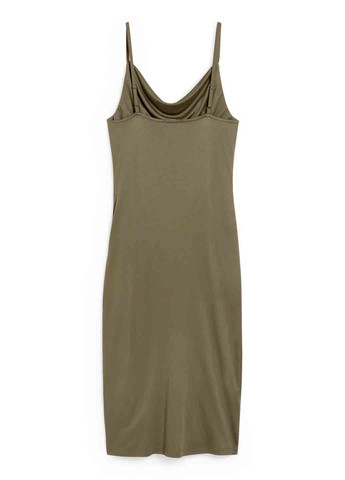 Оливковое кэжуал платье платье-комбинация C&A однотонное