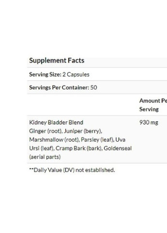 Kidney Bladder 930 mg 100 Veg Caps NWY00110 Nature's Way (256379972)