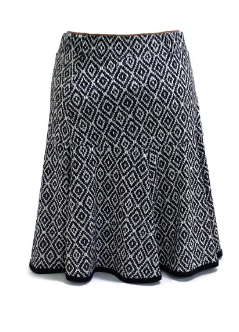 Черно-белая кэжуал с геометрическим узором юбка OVS клешированная