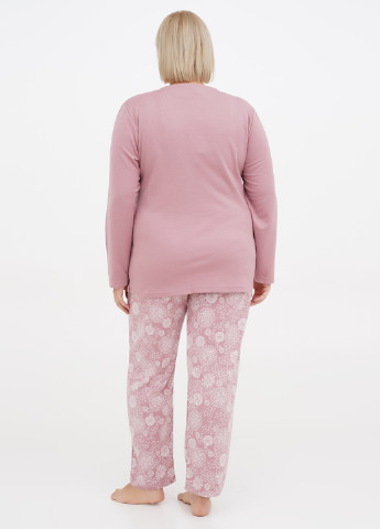 Розовая зимняя пижама (лонгслив, брюки) Cotpark