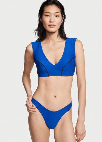 Синій літній купальник (ліф, труси) роздільний, топ Victoria's Secret