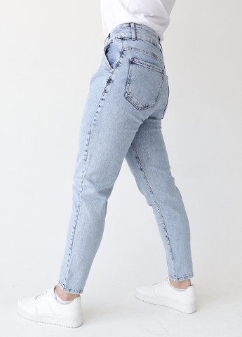 Джинси жіночі блакитні варені conic fit з високою талією MOM (Conic fit) Angelina Mara - (253474915)
