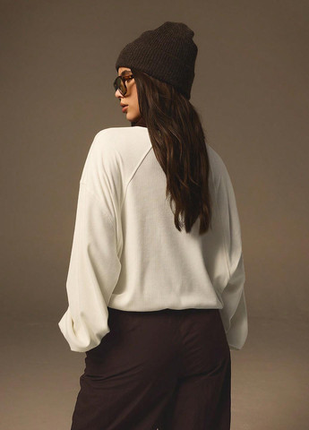 Молочный свитшот SHEIN однотонный без декора (347153149)