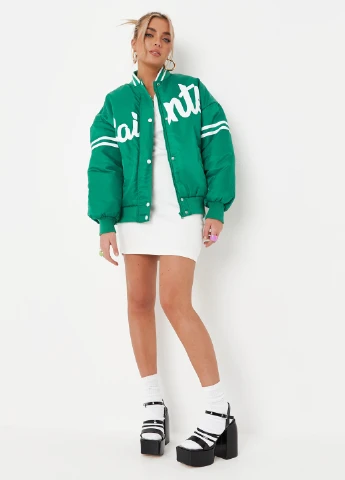 Бомбер Missguided бейсбольний на блискавці, на кнопках (276253946)