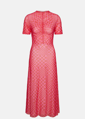 Розовое кэжуал платье Warehouse в клетку