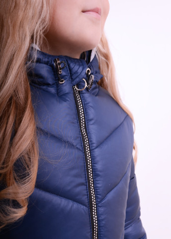Темно-синя зимня зимова подовжена куртка k40 Luxik удлиненная куртка