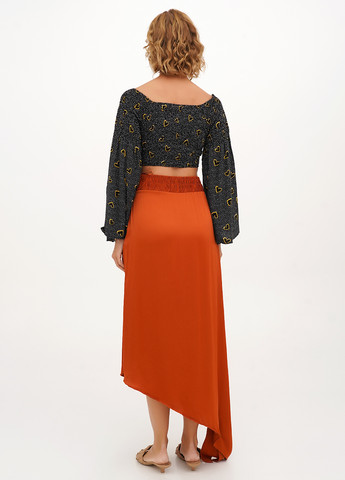 Оранжевая кэжуал однотонная юбка Vicolo а-силуэта (трапеция)