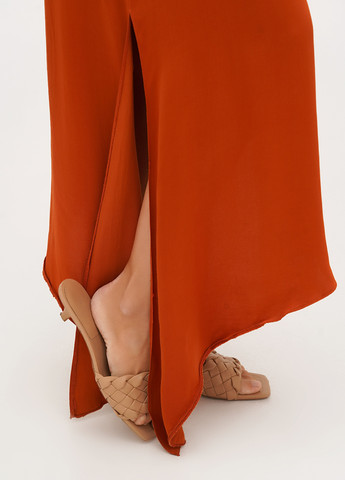 Оранжевая кэжуал однотонная юбка Vicolo а-силуэта (трапеция)