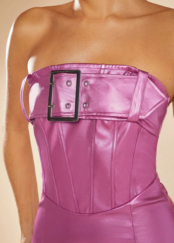 Бузкова коктейльна сукня з відкритими плечима, з відкритою спиною, силуетна SHEIN однотонна