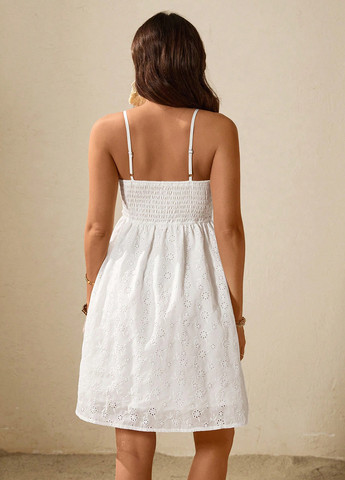 Белое кэжуал, праздничный платье для беременных клеш, бандо, с открытыми плечами, с открытой спиной SHEIN однотонное