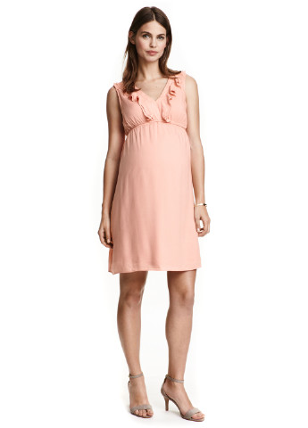 Пудрова кежуал плаття для вагітних кльош H&M однотонна