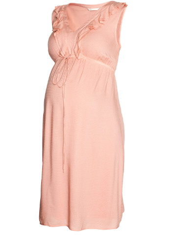 Пудровое кэжуал платье для беременных клеш H&M однотонное