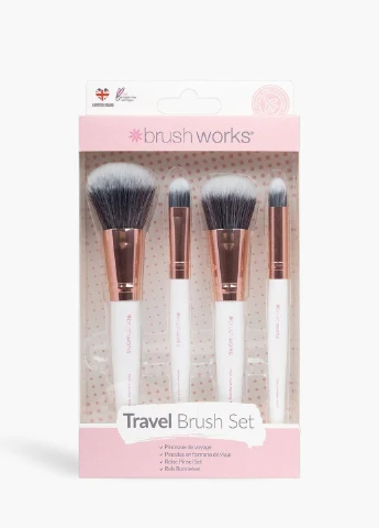 Набір дорожніх пензлів Brushworks White & Gold Boohoo (256192430)