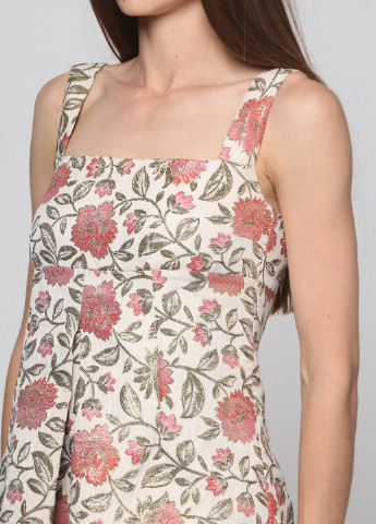 Бежевое кэжуал платье Paul & Joe с цветочным принтом