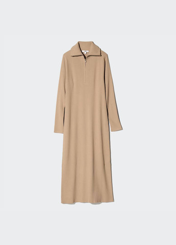 Бежева кежуал сукня Uniqlo однотонна