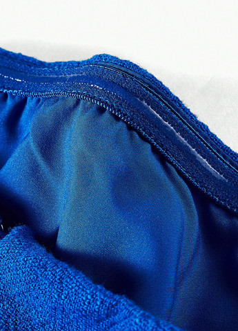 Синее кэжуал, коктейльное платье бандо SHEIN однотонное