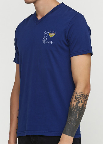 Синяя весенняя футболка с коротким рукавом Takeshy Kurosawa