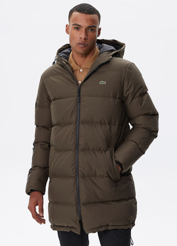 Коричневая зимняя куртка Lacoste