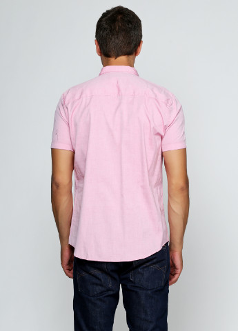 Розовая кэжуал рубашка однотонная Яavin с коротким рукавом