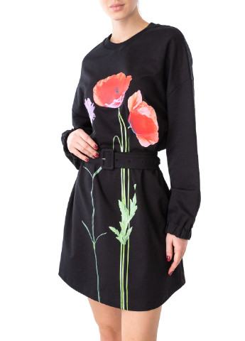 Черное кэжуал платье Imperial с цветочным принтом