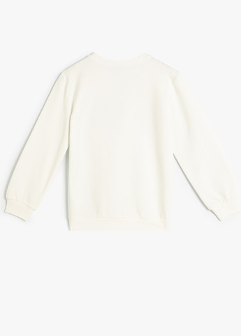 KOTON свитшот рисунок молочный кэжуал хлопок