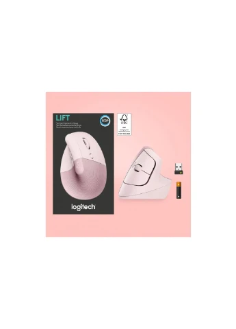 Мышка Lift Vertical Ergonomic Wireless/Bluetooth Rose (910-006478) Logitech (253432264)