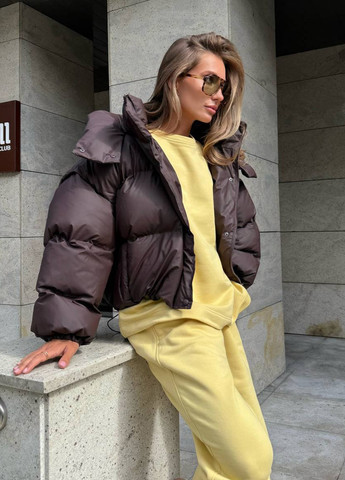 Темно-коричневая зимняя куртка куртка-трансформер No Brand