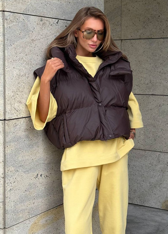 Темно-коричневая зимняя куртка куртка-трансформер No Brand