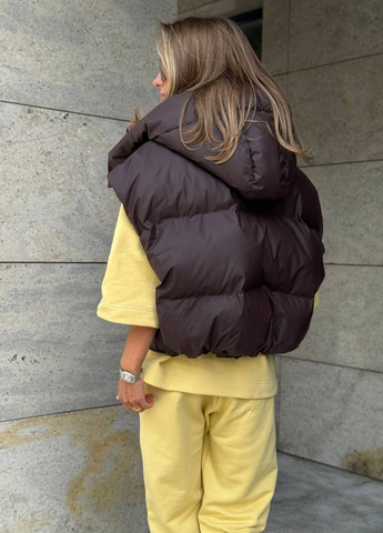 Темно-коричневая зимняя куртка куртка-трансформер No Brand