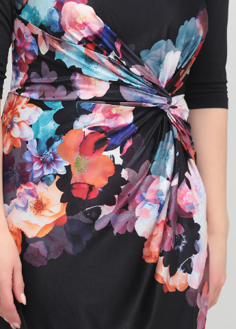 Черное кэжуал платье футляр Yumi с цветочным принтом