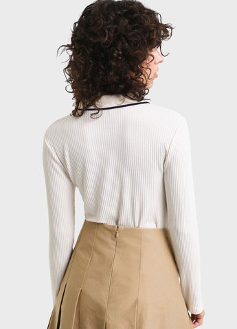 Белая женская футболка-поло Gant однотонная