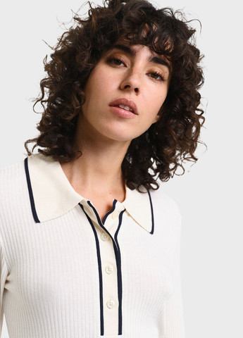 Белая женская футболка-поло Gant однотонная