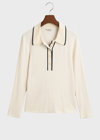 Белая женская футболка-поло Gant однотонная