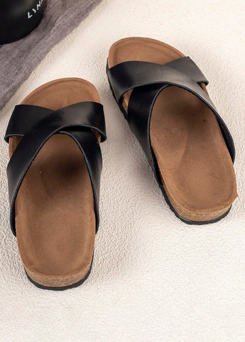 Черные кэжуал шлепанцы SHEIN