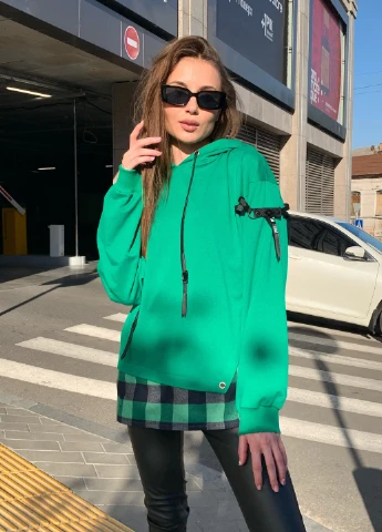 Худі oversize зелене "SPIDER" InRed (248407706)