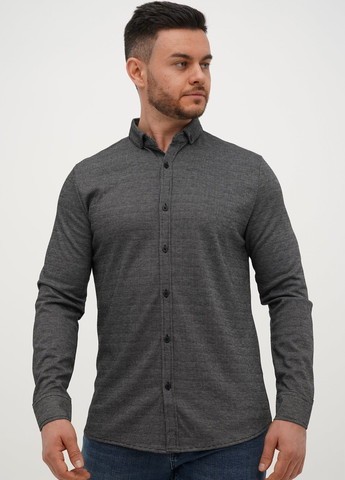 Черная кэжуал рубашка меланж Trend Collection