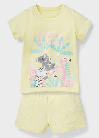 Желтый летний комплект (футболка, шорты) C&A