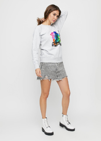 Сірий світшот жіночий /no flis/ YAPPI малюнок (251467797)