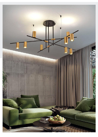 Люстра стельова на 9 лампочок MD8021/9-bk-k Чорний 35х123х123 см. Sunnysky (253122391)