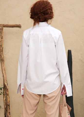 Белая летняя классическая белая хлопковая рубашка INNOE Блуза