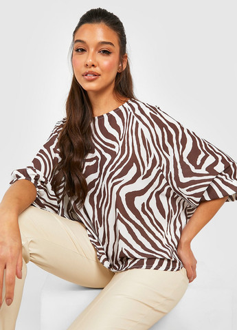 Коричнева блуза Boohoo