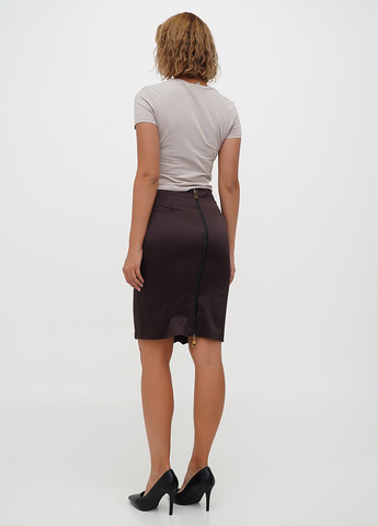 Темно-коричневая кэжуал однотонная юбка Sassofono карандаш