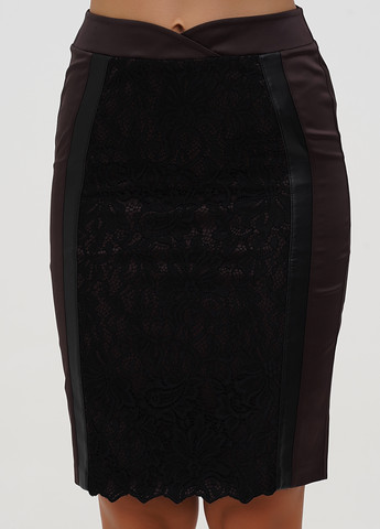 Темно-коричневая кэжуал однотонная юбка Sassofono карандаш