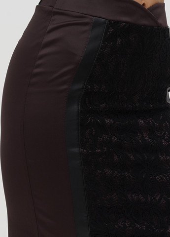 Темно-коричневая кэжуал однотонная юбка Sassofono карандаш