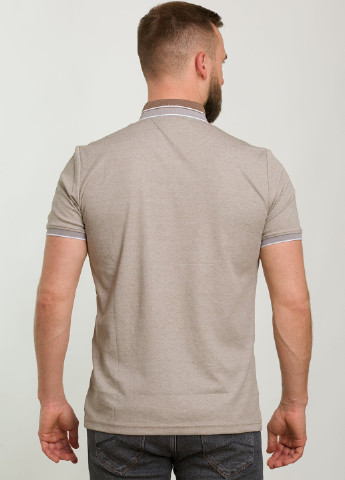 Бежевая футболка-поло для мужчин Trend Collection меланжевая