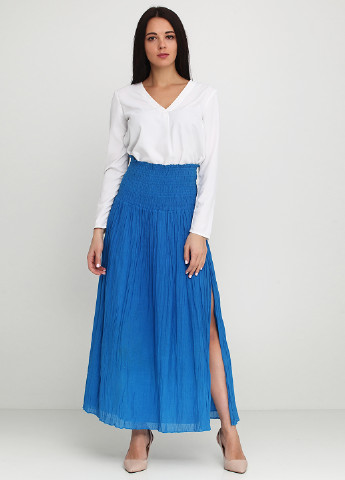 Синяя кэжуал однотонная юбка Ralph Lauren макси