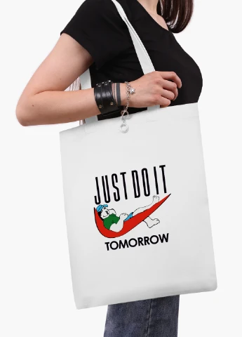 Эко сумка шоппер белая Просто сделай это завтра (JUST DO IT Tomorrow) (9227-2007-WT2) Еко сумка шоппер біла 41*35 см MobiPrint (219151233)